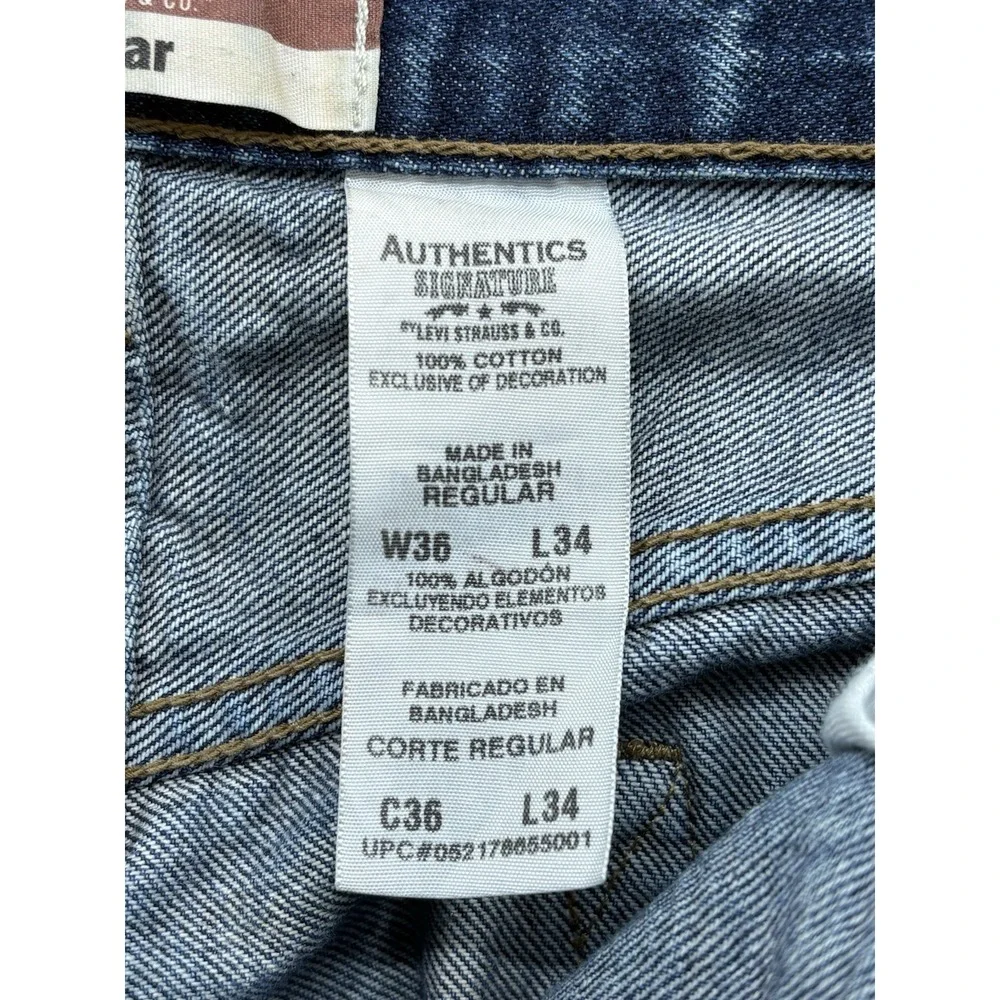 VTG Levis Signature Jeans Mens 36x33 Blue Authentics Regular Fit Straight Cotton